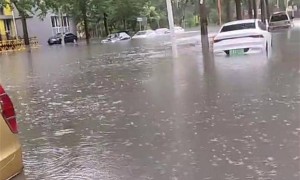 沈阳暴雨致市区严重内涝，商户：店内积水深至大腿，街上车辆几乎没顶